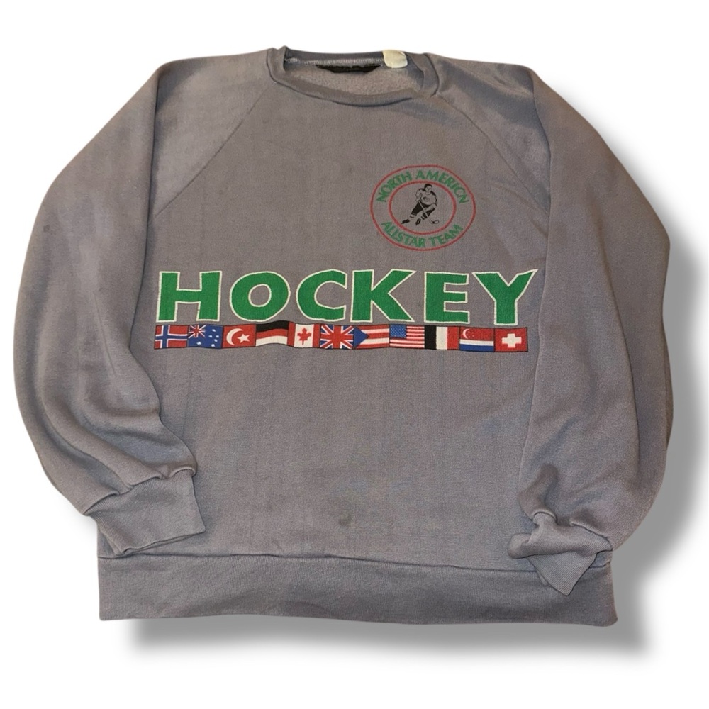 Vtg 80s 90s Hockey Crewneck Sweatshirt